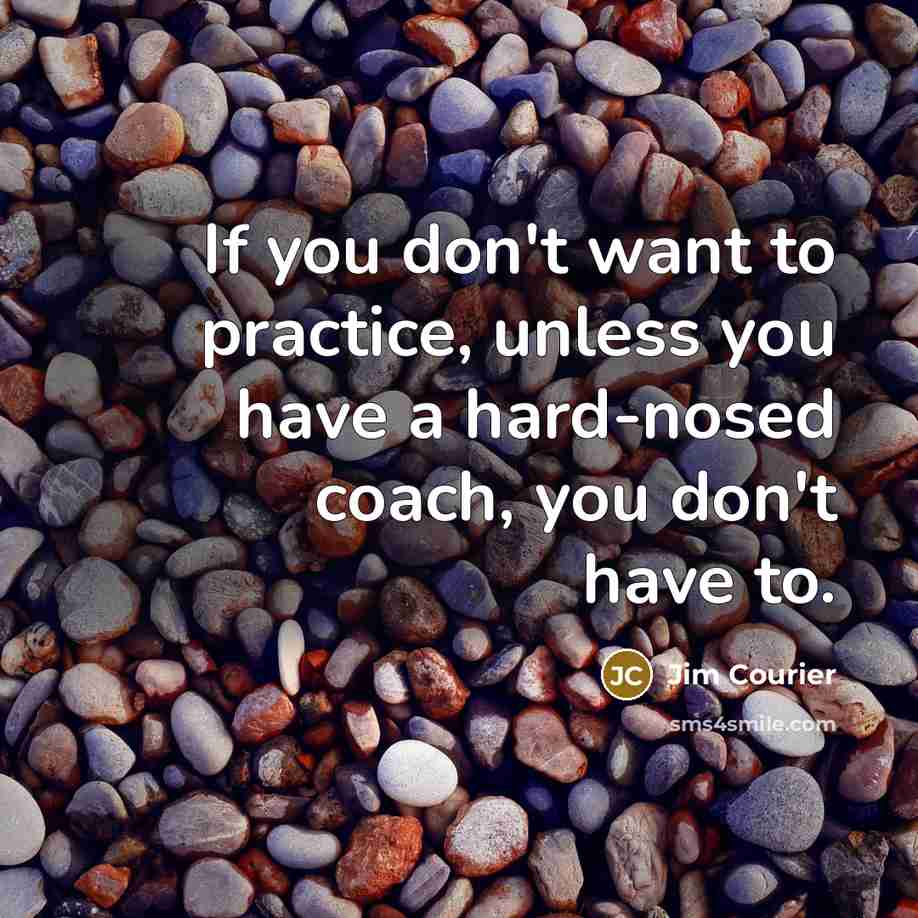 “If you don't want to practice, unless you have a…” quote by Jim Courier