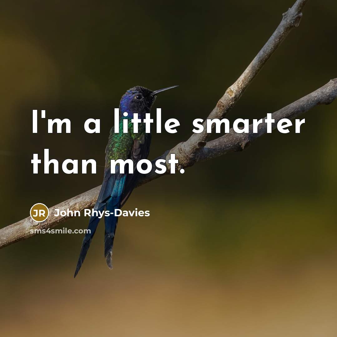 “I'm a little smarter than most.…” quote by John Rhys-Davies