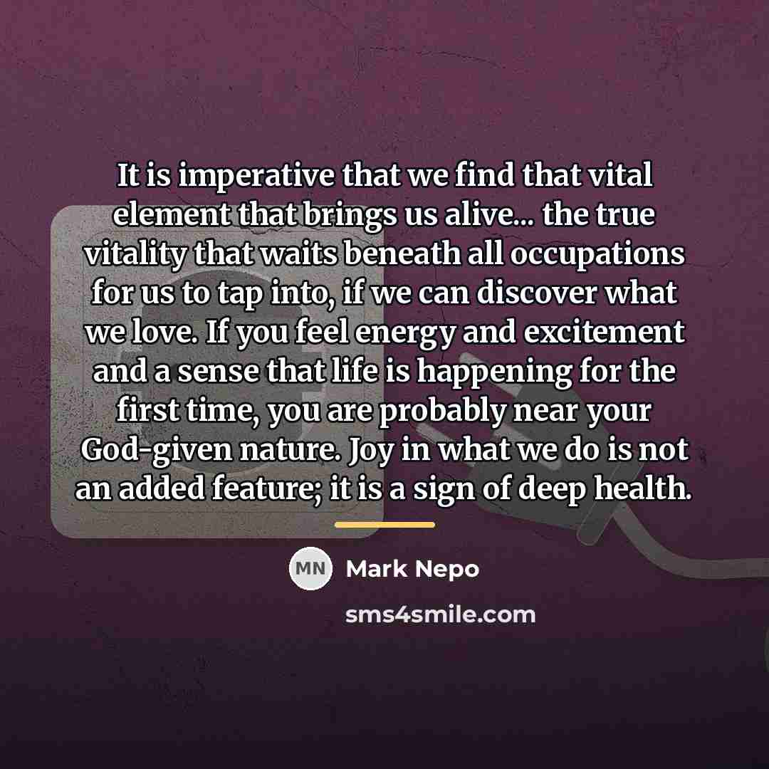 “It is imperative that we find that vital element that…” quote by Mark Nepo