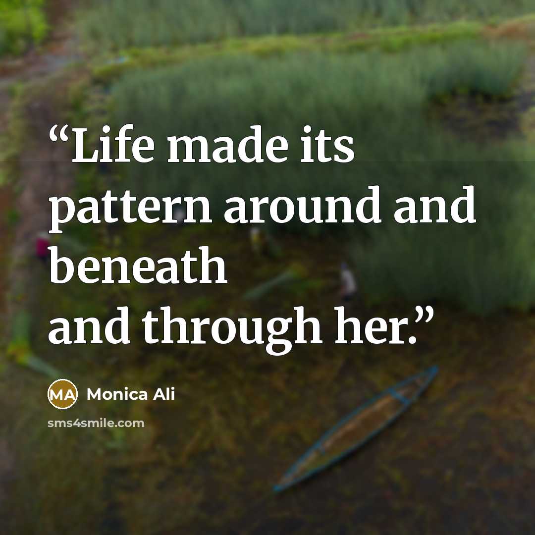 “Life made its pattern around and beneath and through her.” quote by Monica Ali