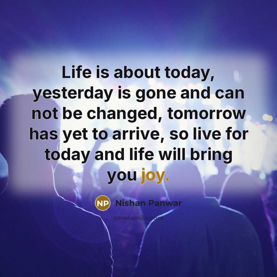 “Life is about today, yesterday is gone and can not…” quote by Nishan Panwar