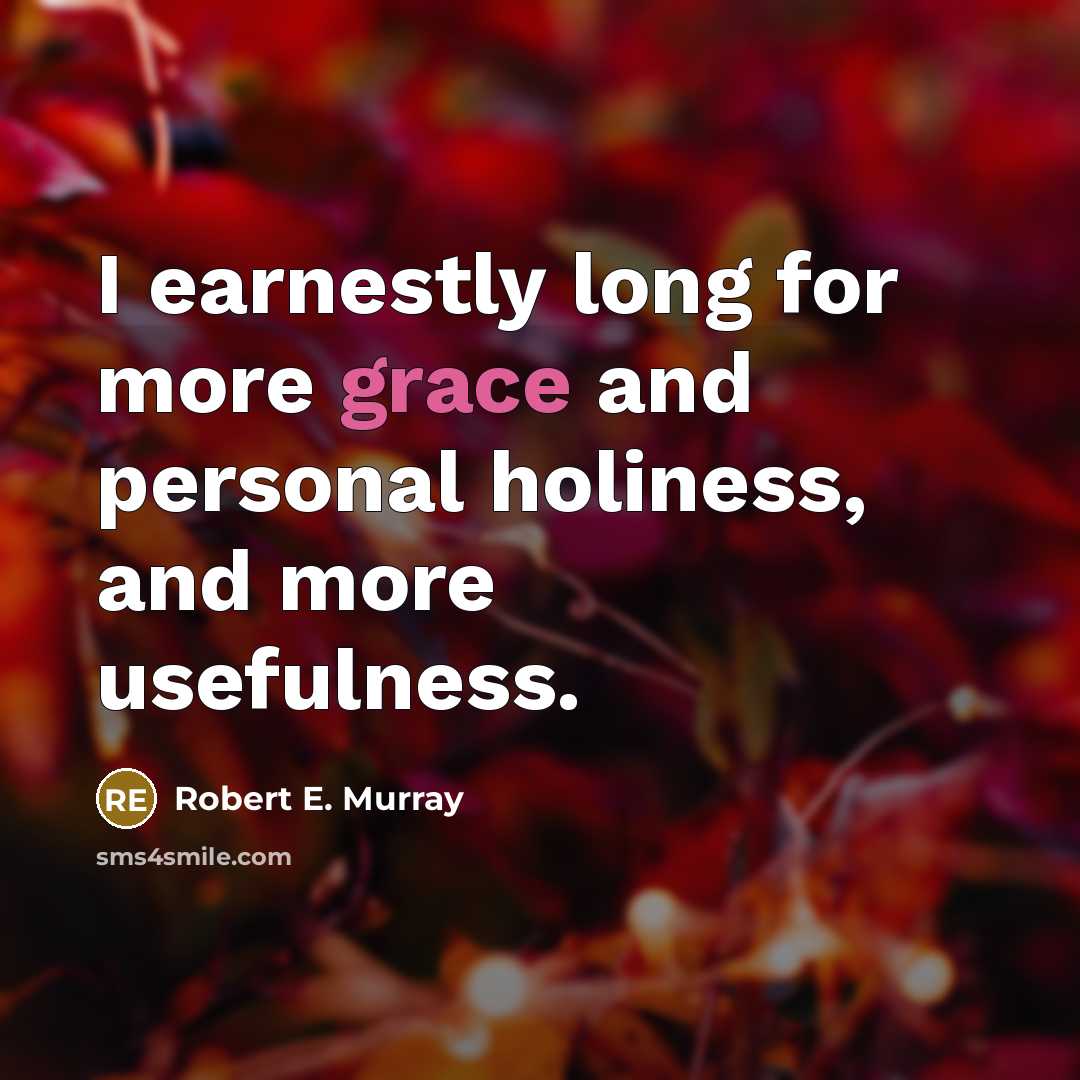“I earnestly long for more grace and personal holiness, and…” quote by Robert E. Murray