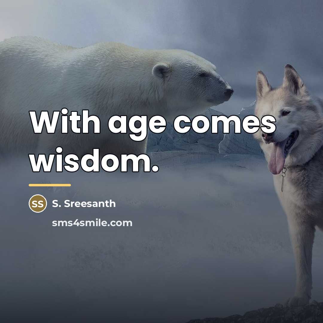 “With age comes wisdom.…” quote by S. Sreesanth