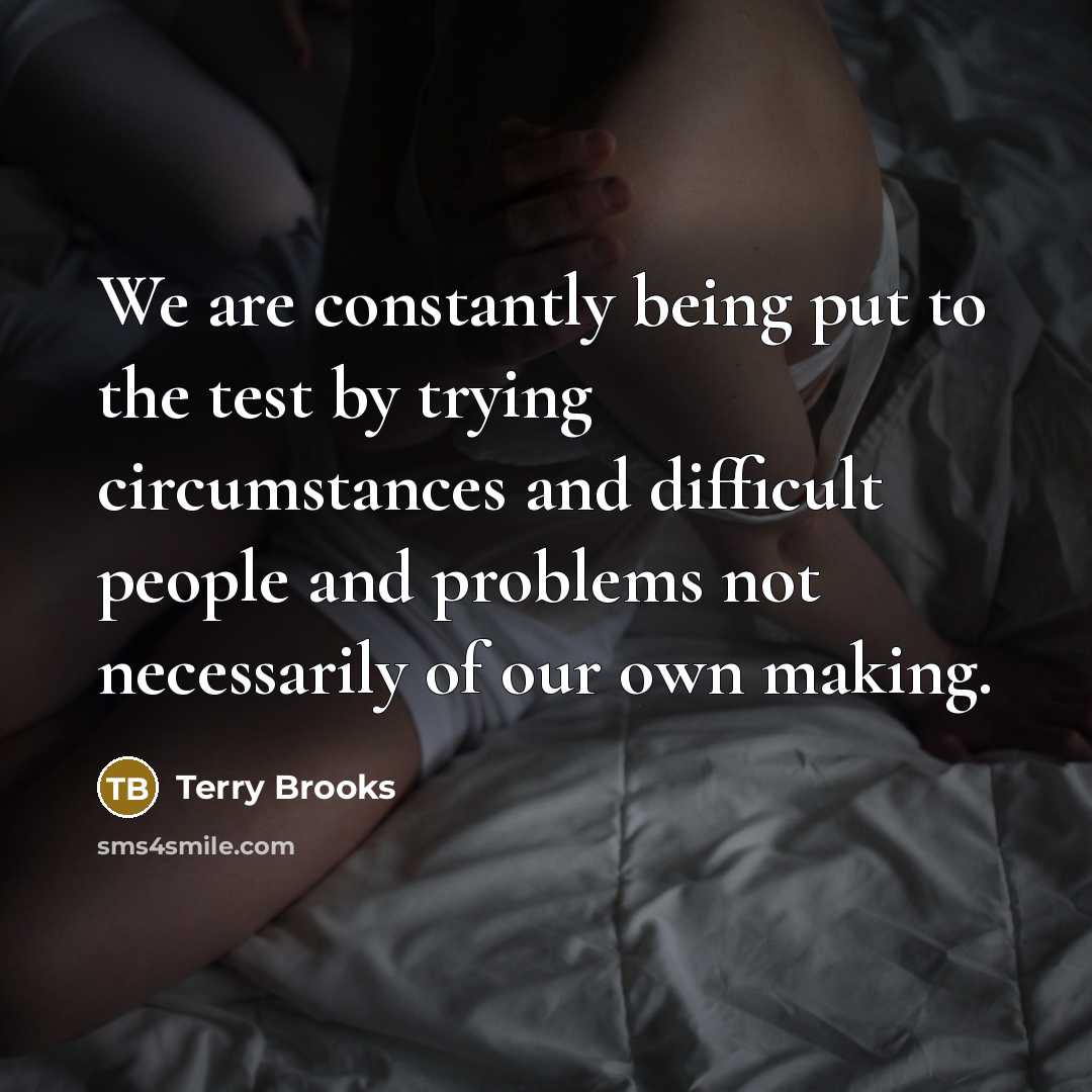 “We are constantly being put to the test by trying…” quote by Terry Brooks