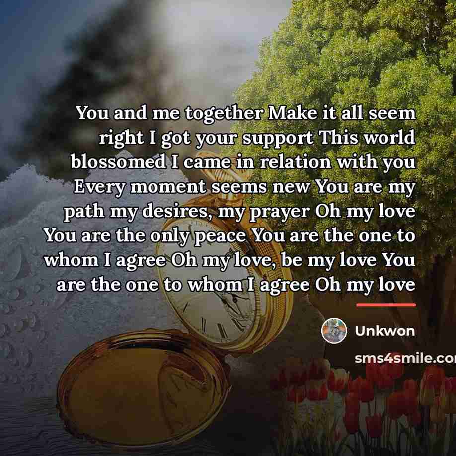 “You and me together Make it all seem right I…” quote by Unkwon