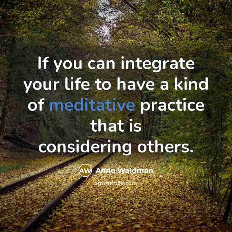 “If you can integrate your life to have a kind…” quote by Anne Waldman