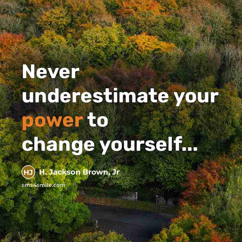 “Never underestimate your power to change yourself...…” quote by H. Jackson Brown, Jr