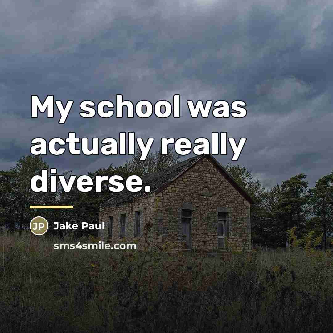 “My school was actually really diverse.…” quote by Jake Paul