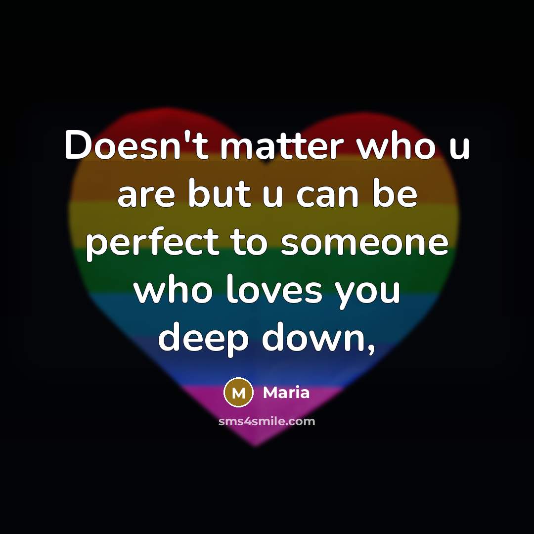 “Doesn't matter who u are but u can be perfect…” quote by Maria