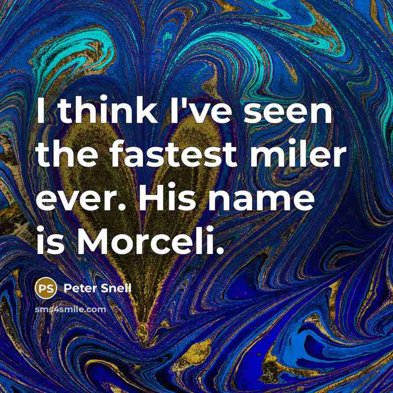 “I think I've seen the fastest miler ever. His name is Morceli.” quote by Peter Snell