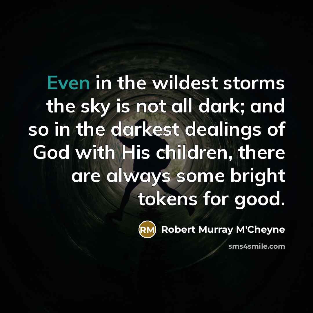 “Even in the wildest storms the sky is not all…” quote by Robert Murray M'Cheyne