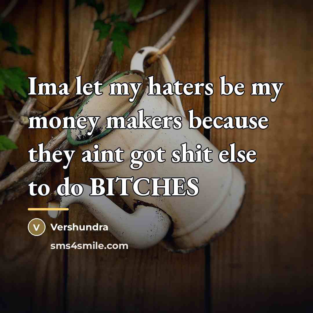 “Ima let my haters be my money makers because they…” quote by Vershundra