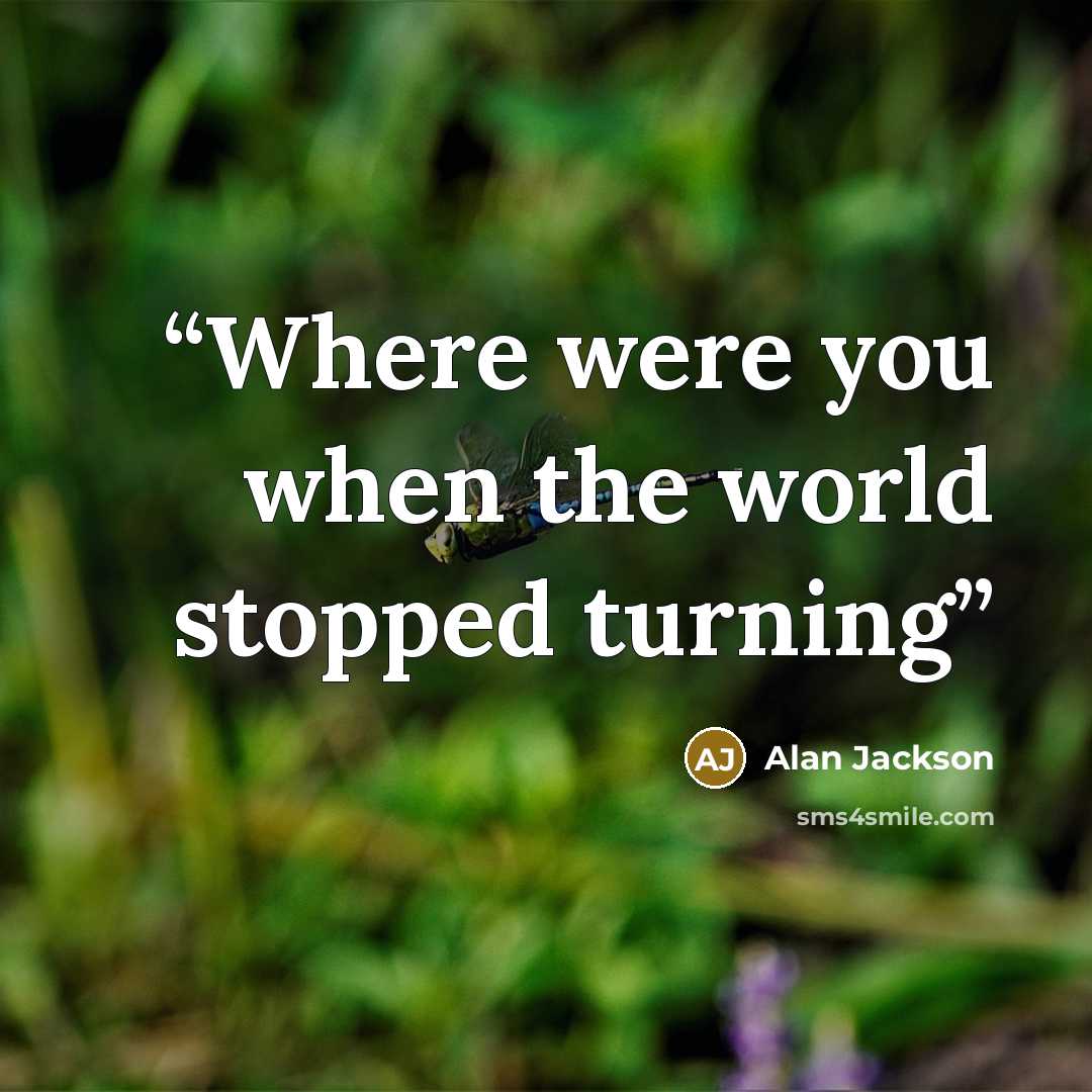 “Where were you when the world stopped turning” quote by Alan Jackson