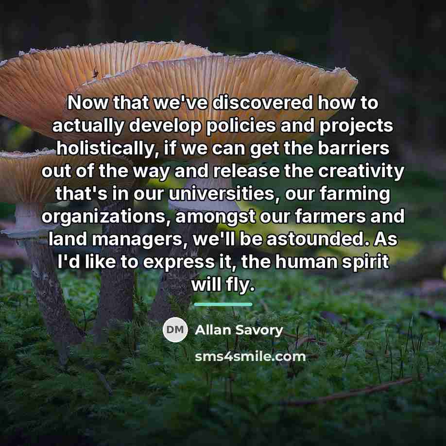 “Now that we've discovered how to actually develop policies and…” quote by Allan Savory