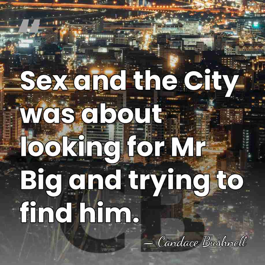 Sex and the City was about looking for Mr Big and trying&hellip; - Candace Bushnell