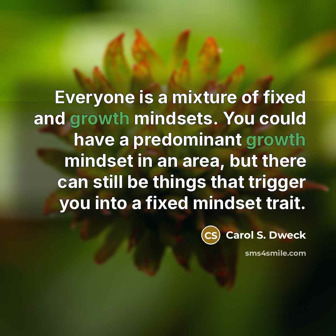 “Everyone is a mixture of fixed and growth mindsets. You…” quote by Carol S. Dweck