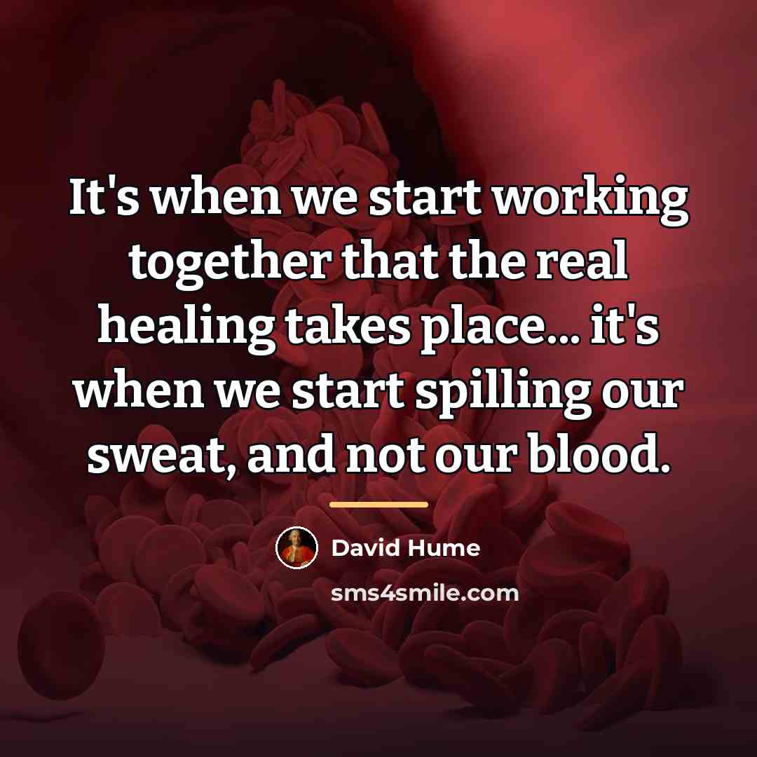 “It's when we start working together that the real healing…” quote by David Hume