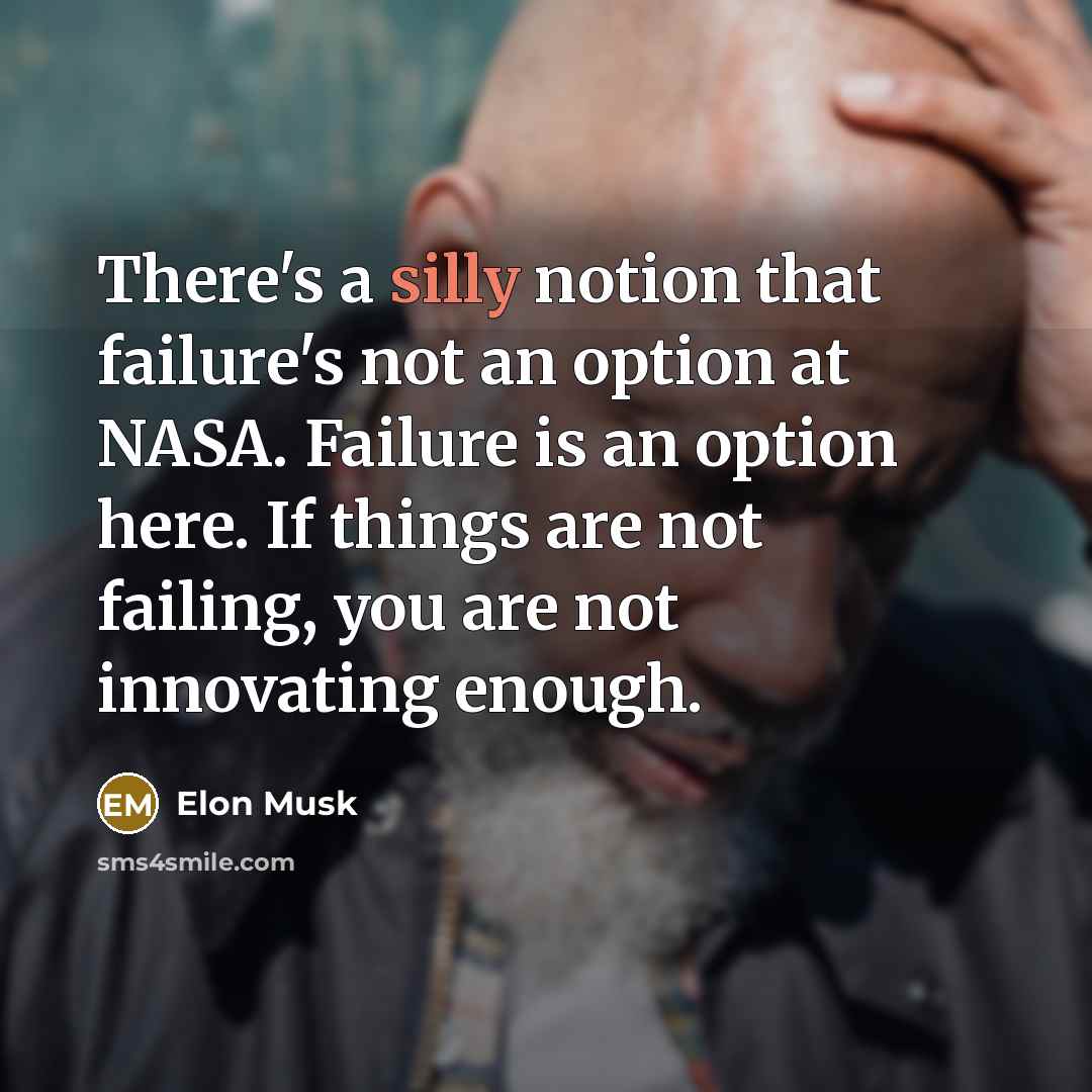“There's a silly notion that failure's not an option at…” quote by Elon Musk