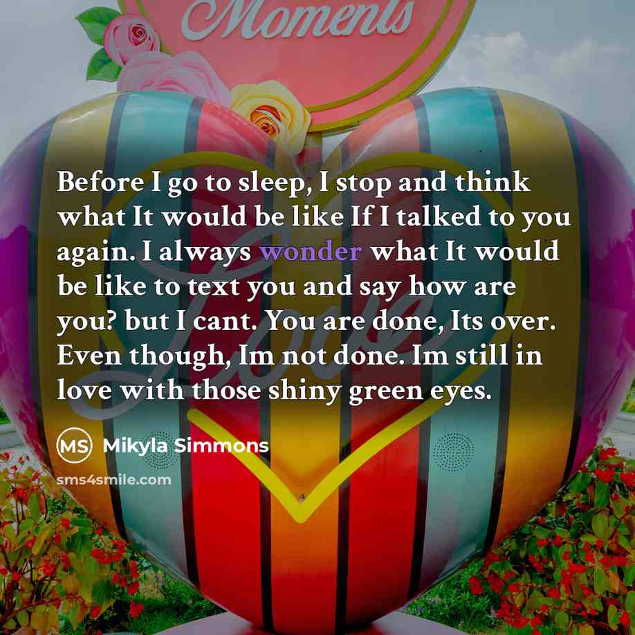 “Before I go to sleep, I stop and think what…” quote by Mikyla Simmons