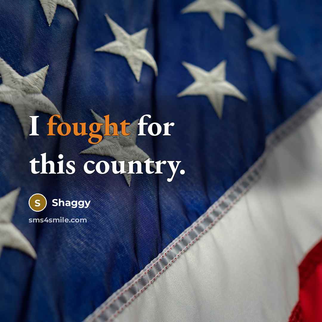 “I fought for this country.…” quote by Shaggy