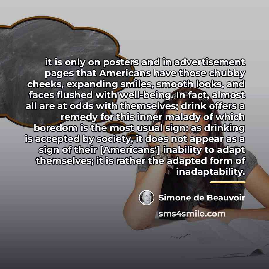 “it is only on posters and in advertisement pages that…” quote by Simone de Beauvoir