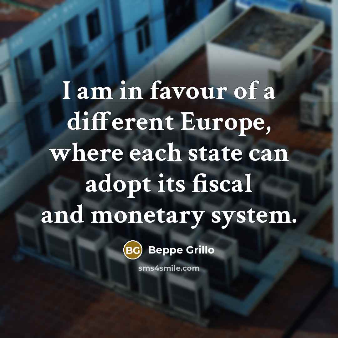 “I am in favour of a different Europe, where each…” quote by Beppe Grillo