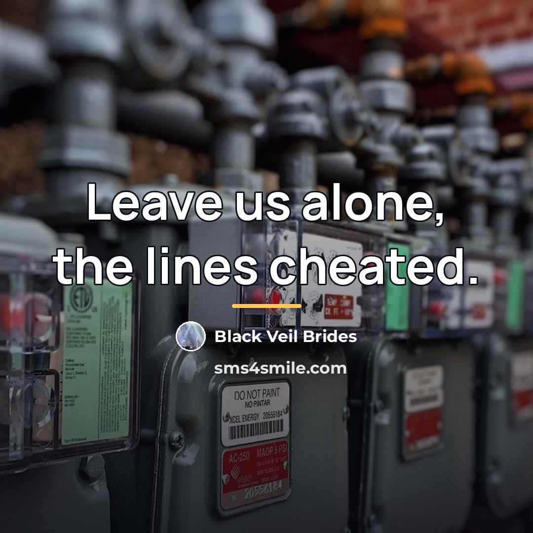 “Leave us alone, the lines cheated.…” quote by Black Veil Brides