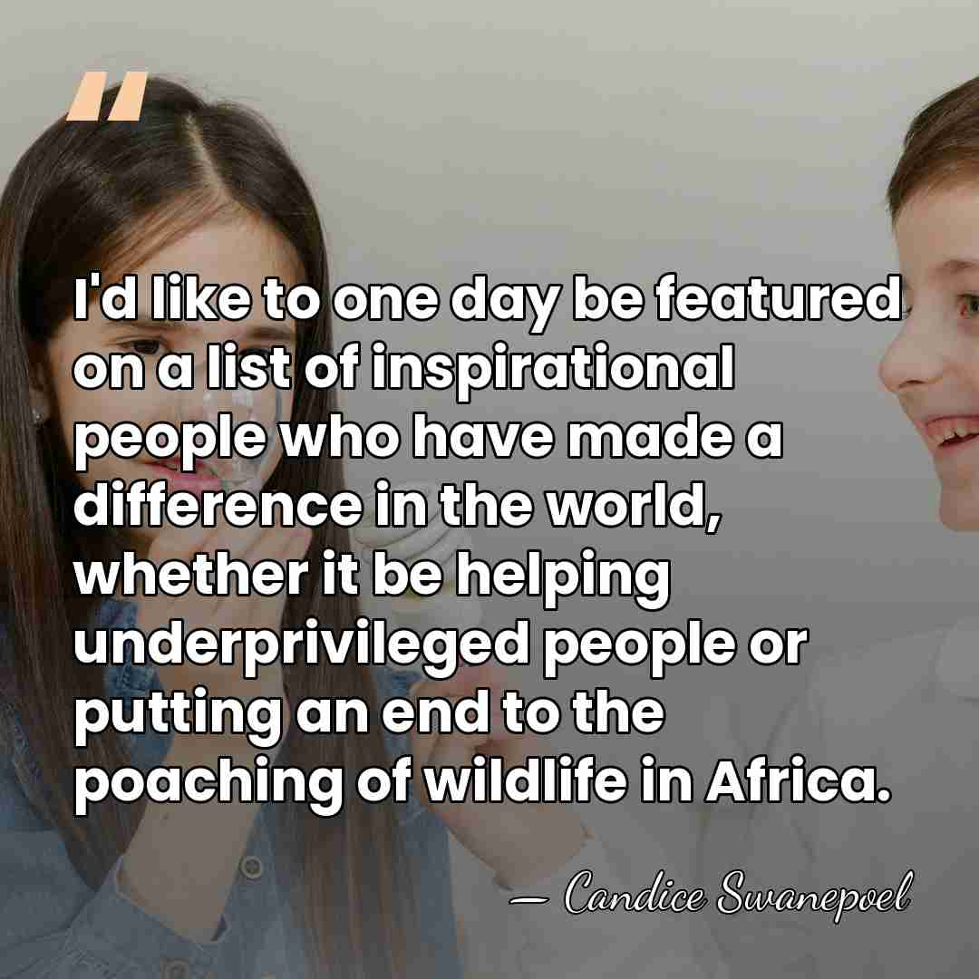 I'd like to one day be featured on a list of inspirational&hellip; - Candice Swanepoel