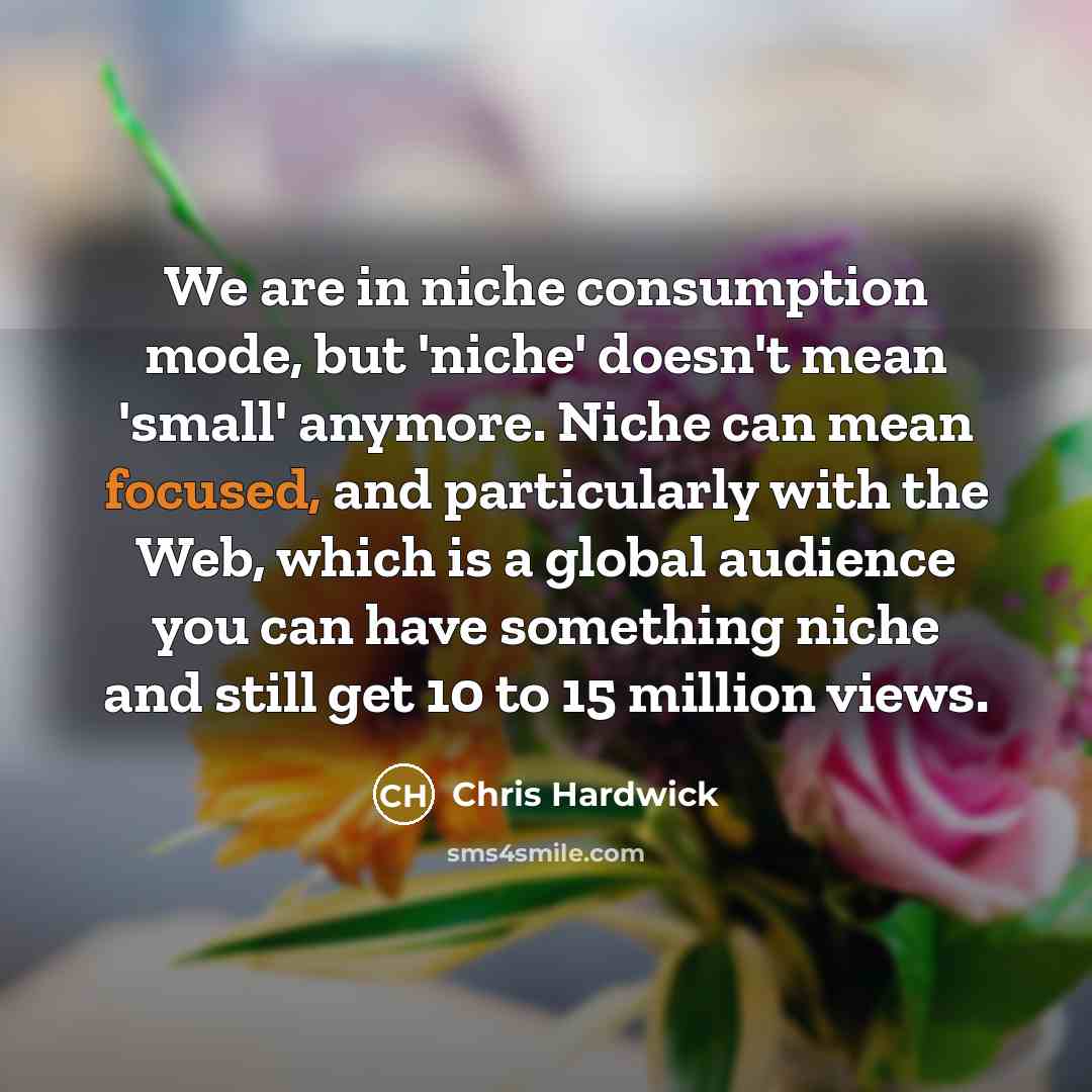 “We are in niche consumption mode, but 'niche' doesn't mean…” quote by Chris Hardwick