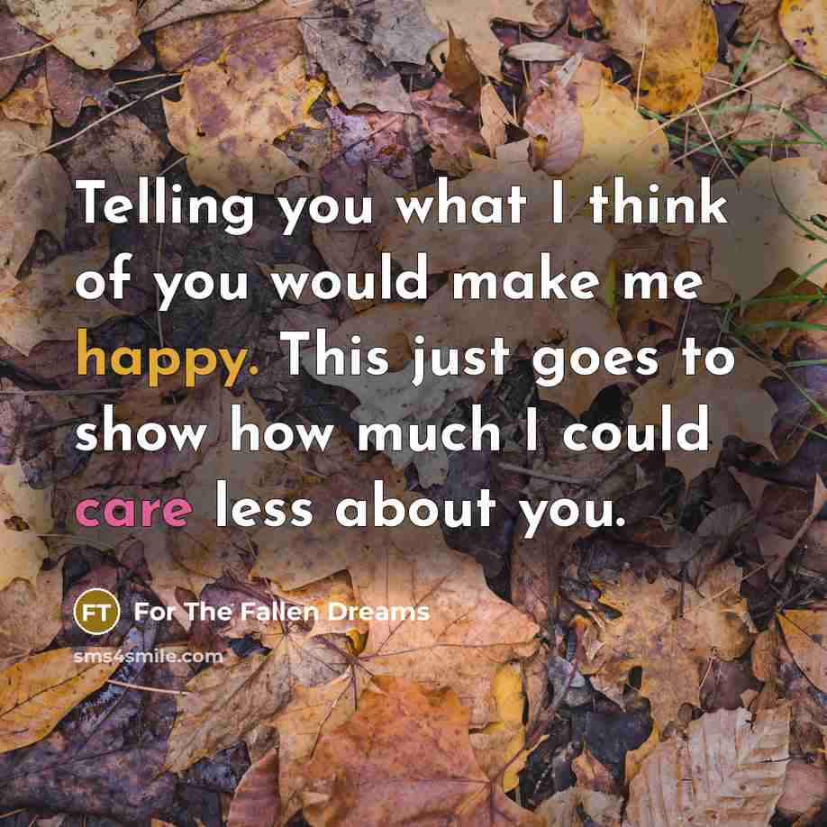 “Telling you what I think of you would make me…” quote by For The Fallen Dreams