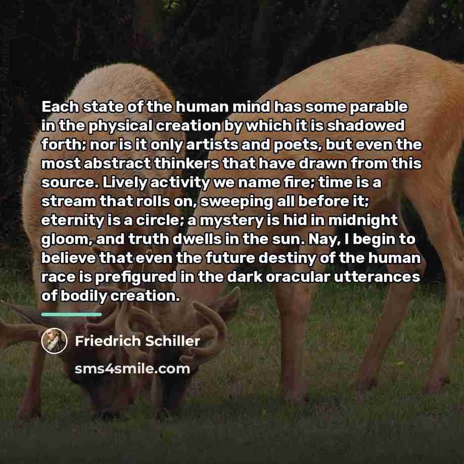 “Each state of the human mind has some parable in…” quote by Friedrich Schiller