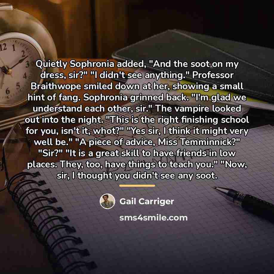 “Quietly Sophronia added, "And the soot on my dress, sir?"…” quote by Gail Carriger