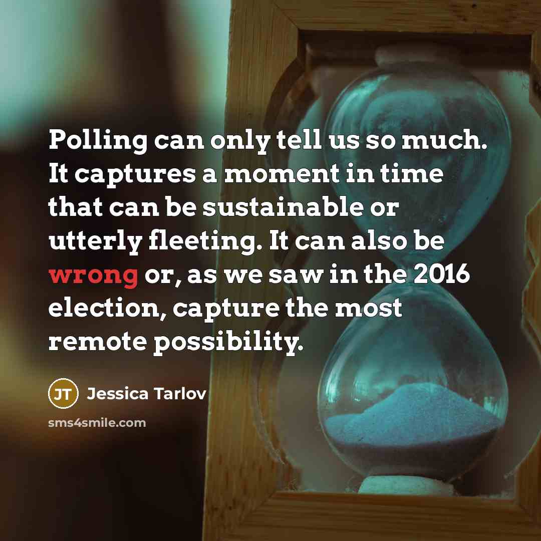 “Polling can only tell us so much. It captures a…” quote by Jessica Tarlov