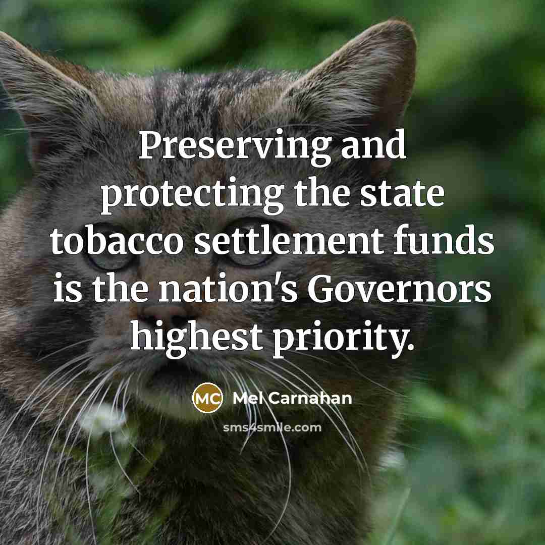 “Preserving and protecting the state tobacco settlement funds is the…” quote by Mel Carnahan