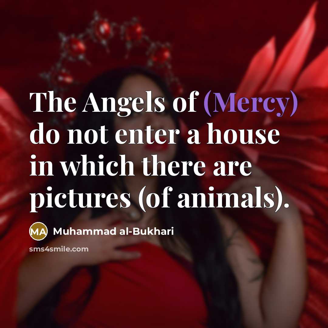 “The Angels of (Mercy) do not enter a house in…” quote by Muhammad al-Bukhari