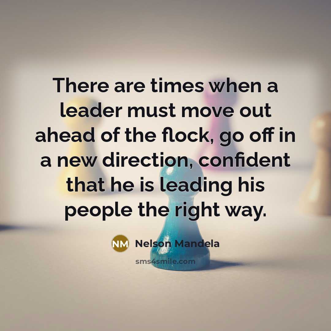 “There are times when a leader must move out ahead…” quote by Nelson Mandela
