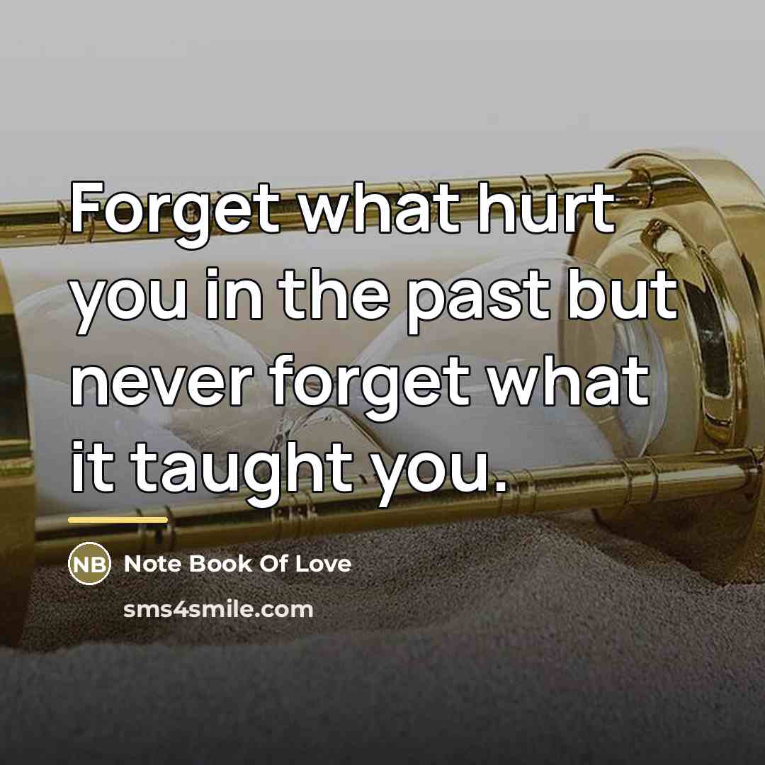 “Forget what hurt you in the past but never forget…” quote by Anonymous