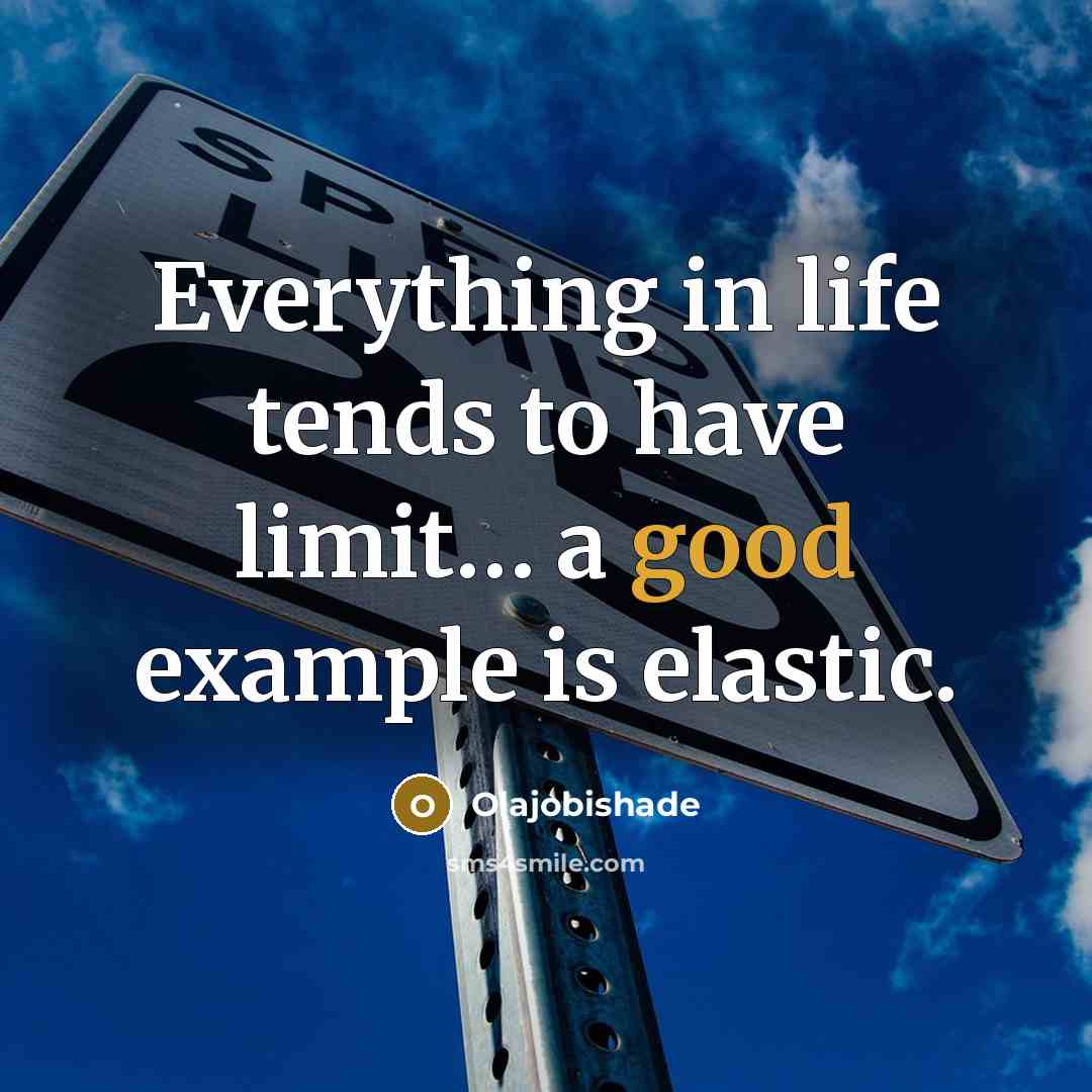 “Everything in life tends to have limit.... a good example…” quote by Olajobishade