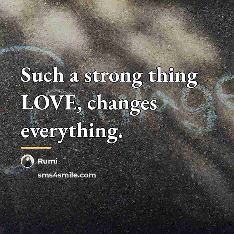 “Such a strong thing LOVE, changes everything.…” quote by Rumi