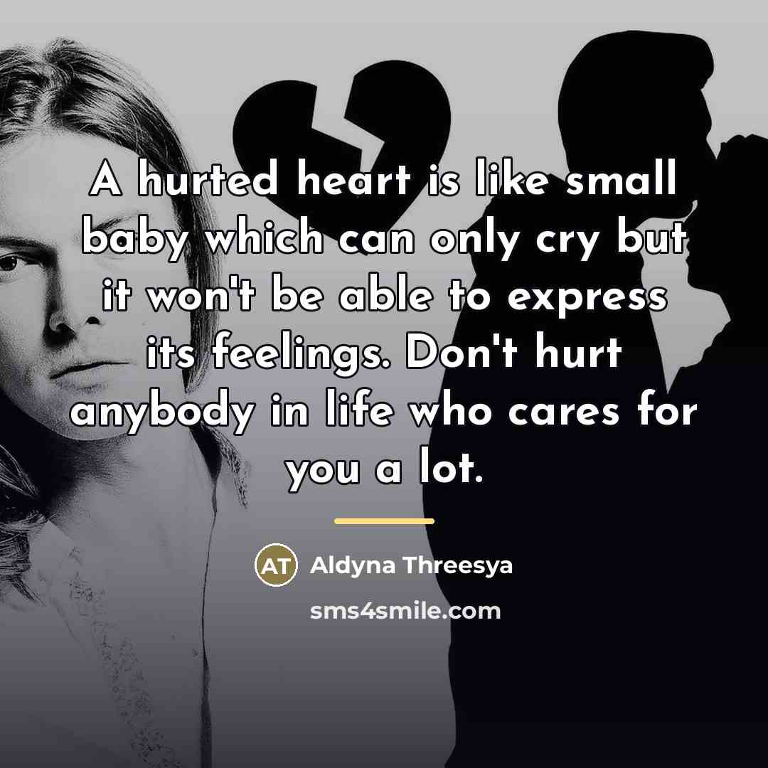 “A hurted heart is like small baby which can only…” quote by Aldyna Threesya