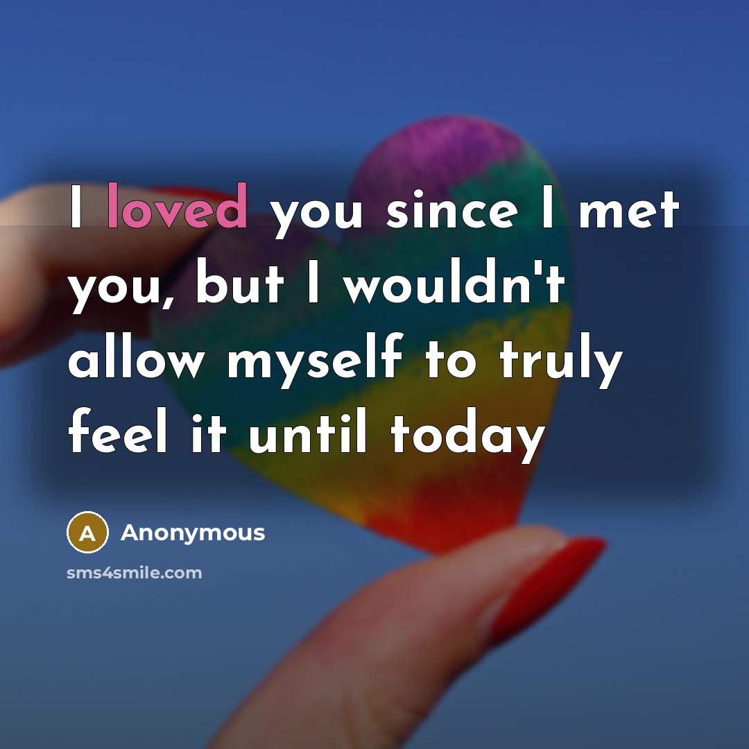 “I loved you since I met you, but I wouldn't…” quote by Anonymous