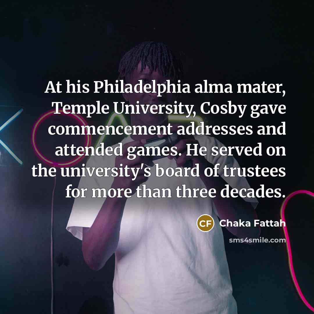 “At his Philadelphia alma mater, Temple University, Cosby gave commencement…” quote by Chaka Fattah