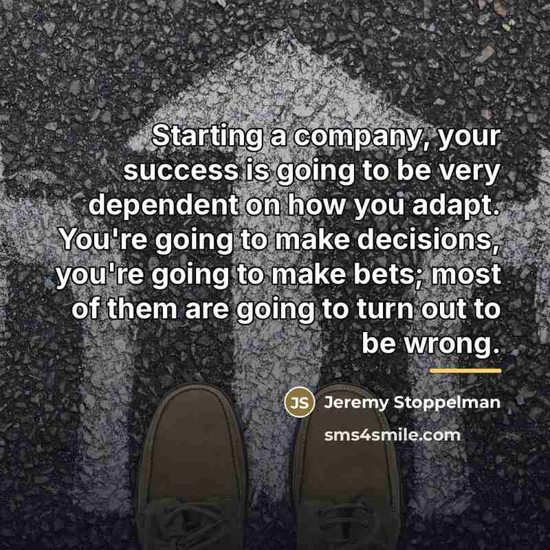 “Starting a company, your success is going to be very…” quote by Jeremy Stoppelman