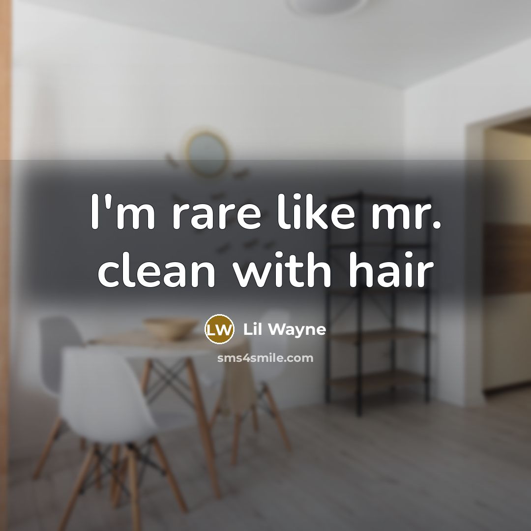 “I'm rare like mr. clean with hair…” quote by Lil Wayne