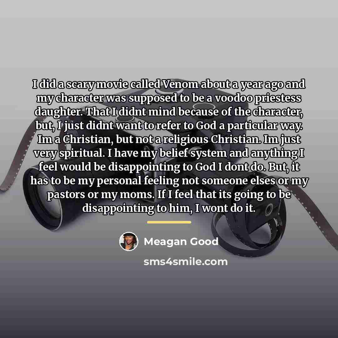 “I did a scary movie called Venom about a year…” quote by Meagan Good