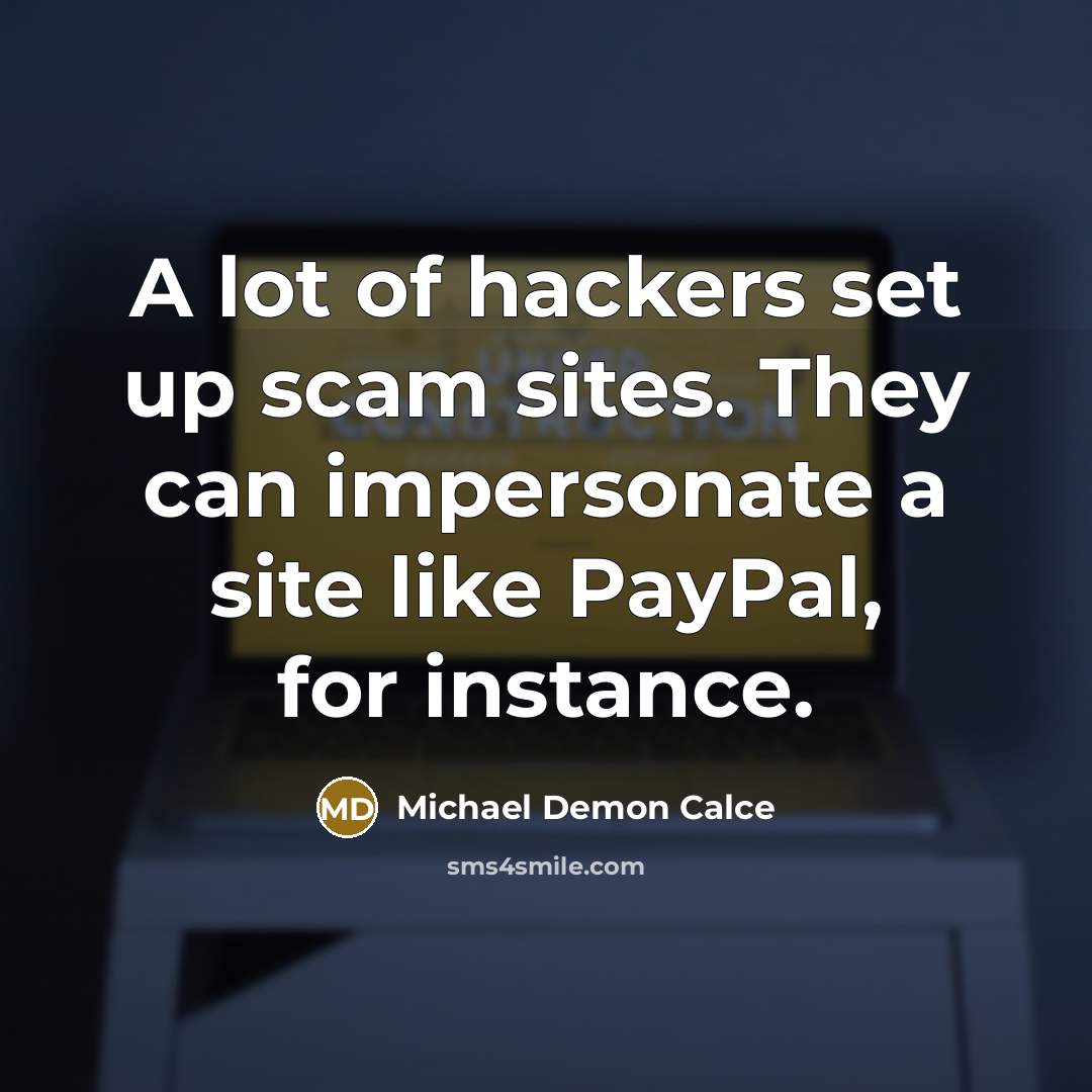 “A lot of hackers set up scam sites. They can…” quote by Michael Demon Calce