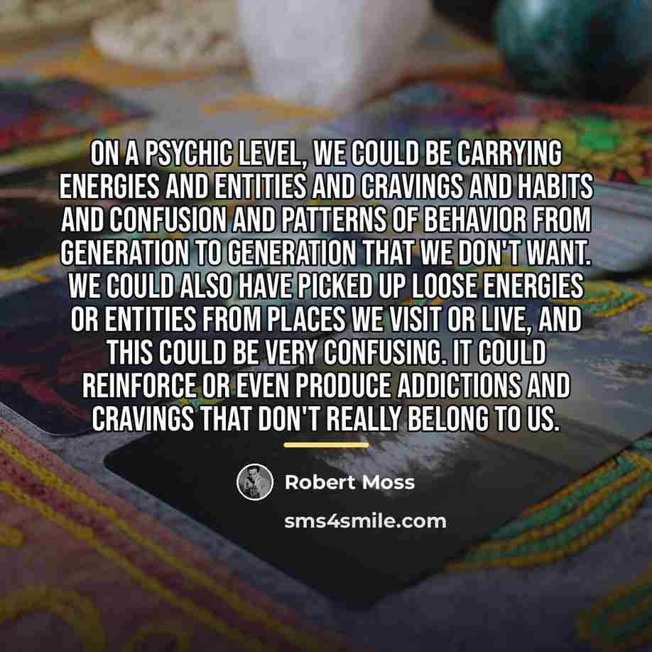 “On a psychic level, we could be carrying energies and…” quote by Robert Moss