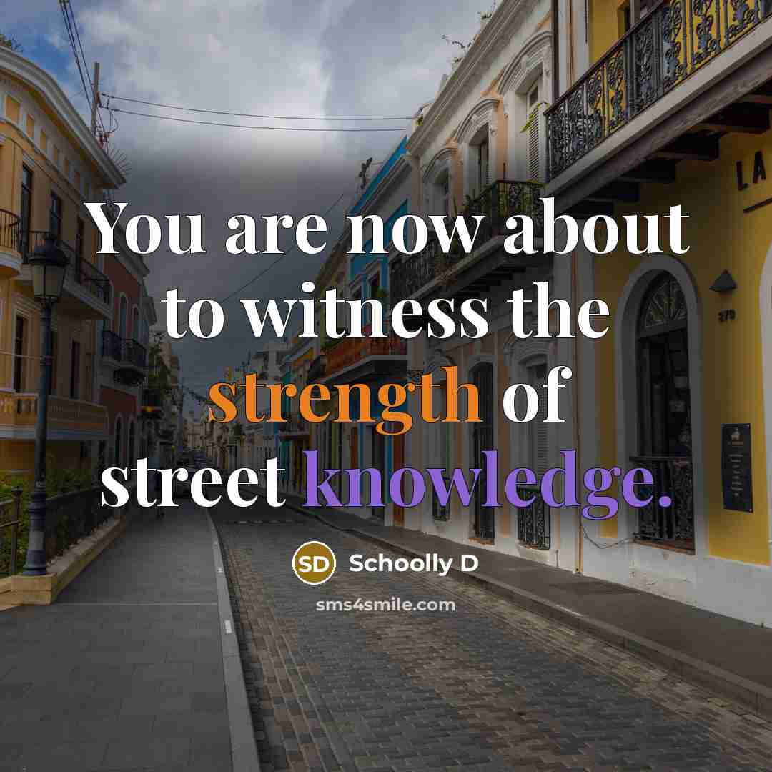 “You are now about to witness the strength of street…” quote by Schoolly D