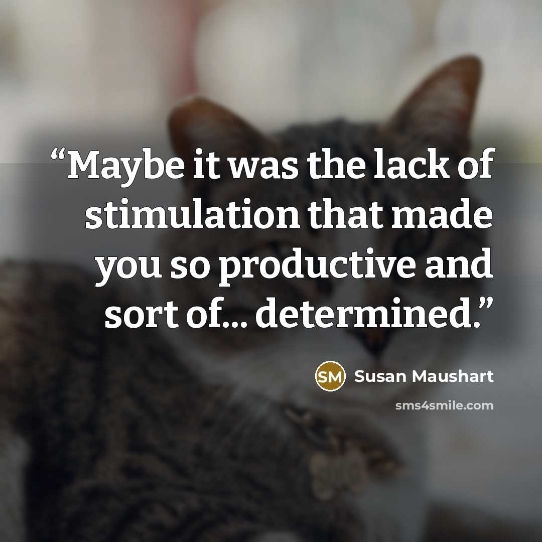 “Maybe it was the lack of stimulation that made you so productive and sort of... determined.” quote by Susan Maushart