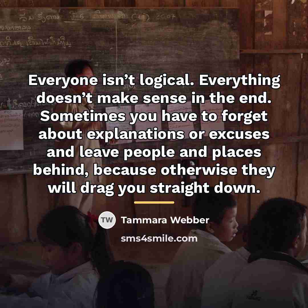 “Everyone isn’t logical. Everything doesn’t make sense in the end.…” quote by Tammara Webber